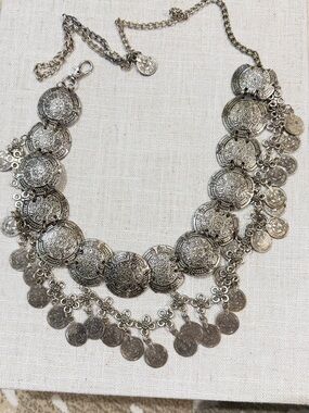 Silver-Tone Coin Belly Dancer chain belt- Boho Chic